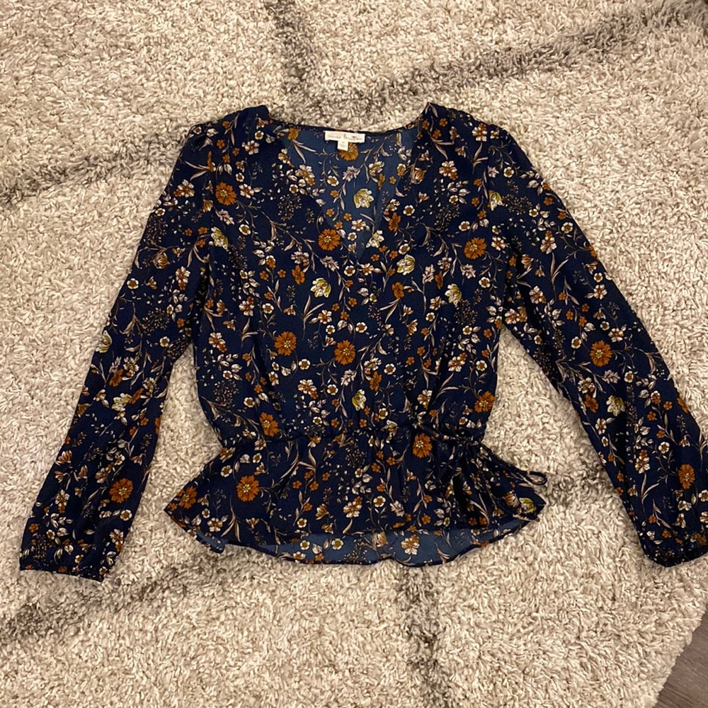 Nine Britton Navy Floral Blouse